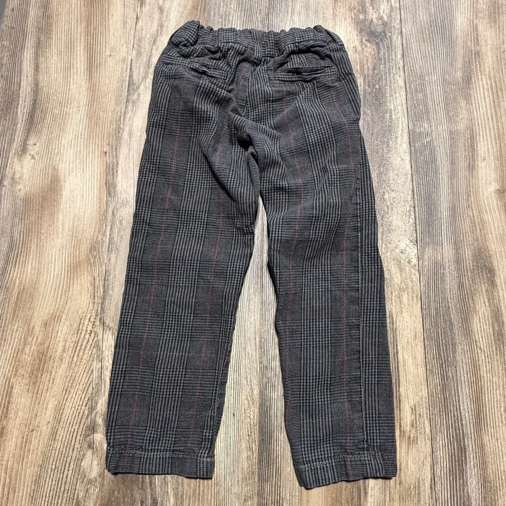 Gymboree Prep Fit Pants Grey Red Plaid Preppy Dark Academia